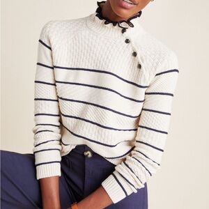 Scotch & Soda Cream and Black Striped Sweater